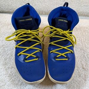 Under Armour SC Curry Basketball Shoes Men's US 7.5 Blue Yellow High Top
